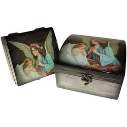 Set of 2 Angel Wooden Boxes - Guardian Angel Child angel-boxes