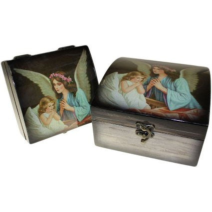 Set of 2 Angel Wooden Boxes - Guardian Angel Child angel-boxes