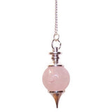 Rose Quartz Sphere Pendulum gemstone-sphere-pendulums