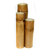 Set of 3 Bamboo Candles - Whitewash bamboo-mountain-candles