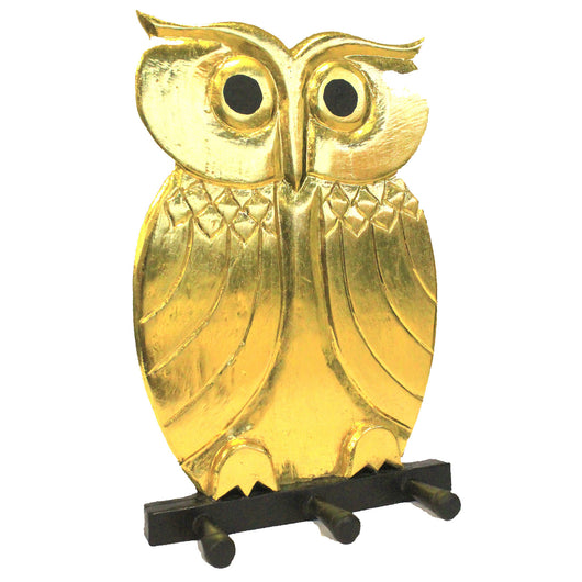 Wooden Coat Hanger - Owl Gold antique-style-buddha-heads ,wooden-decorative-coat-hangers