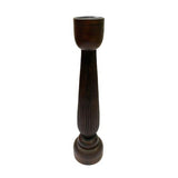 Med Brown Bamboo Candlestick wooden-classic-candlesticks