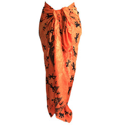 Bali Gecko Sarong - Orange gecko-scarves-sarongs