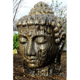 Buddha Head Motif Wood Effect 100cm art-stone-statues ,art-stone-statues