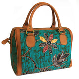 Batik & Leather Bag - Shoulder Bag - Ruby antique-style-buddha-heads ,leather-batik-java-bags