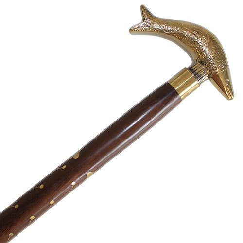 Walking Stick - Fish Topped brass-topped-walking-sticks