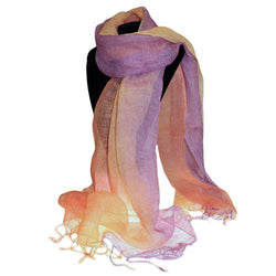 Classic Linen Scarf - Peach Purple Combo classic-linen-scarves