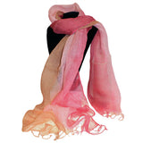 Classic Linen Scarf - Peach Purple Combo classic-linen-scarves