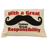 Canvas Cushion Cover - With a Great Mustache canvas-cushion-covers-with-quotes ,father-s-day