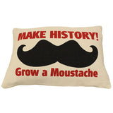 Canvas Cushion Cover - With a Great Mustache canvas-cushion-covers-with-quotes ,father-s-day