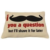 Canvas Cushion Cover - With a Great Mustache canvas-cushion-covers-with-quotes ,father-s-day