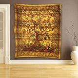 Cadi Cotton Bedspread / Wall Art - Tree of Life - Amber cadi-cotton-wall-art-bedspreads-tree-of-life