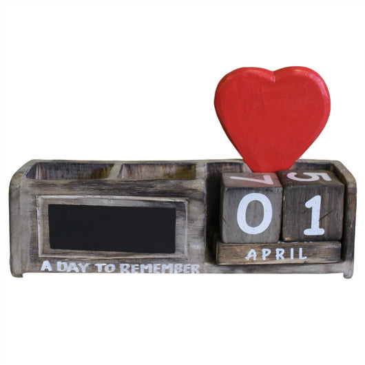 Day to Remember pen holder - Natural & Red Heart valentine-s-day ,pen-holders-day-to-remember