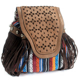 Venetian - Black Stripy With Fringe antique-style-buddha-heads ,italian-style-handbags
