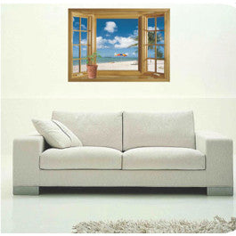 Wall Art - A Window to a Beach flat-pack-budget-wall-art-stickers