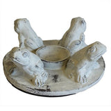 Antique  Frogs Candle Holder - Chocolate terracotta-candle-holders