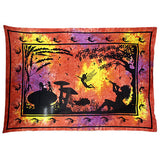 Red / Orange Fairy Under Tree Bedspread / Wall Art indian-bedspreads-wall-art