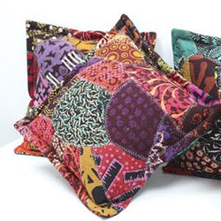 4x Java Batik Patchwork Cushion 40x40cm java-batik-patchwork