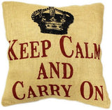 Cushion Cover Keep Calm jute-cushion-covers