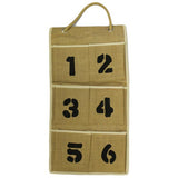 Jute Organiser 6 pockets - Numbers jute-pocket-organisers