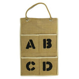 Jute Organiser 6 pockets - Numbers jute-pocket-organisers