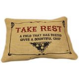 Jute Cushion Cover - Take Rest jute-cushion-covers-with-quotes