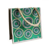 Sml Shopping Bag Green Alpana jute-alpana-silk-shopping-bags