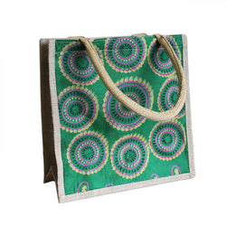 Sml Shopping Bag Green Alpana jute-alpana-silk-shopping-bags