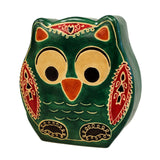 Leather Money Box - Lrg Brown Owl handmade-money-boxes-recycled-leather