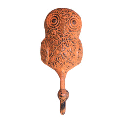 Metal Hook - Owl - Orange vintage-animal-metal-hooks