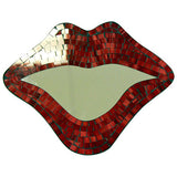 Mosaic Mouth Mirror - Medium Red mother-s-day ,mosaic-mouth-mirrors