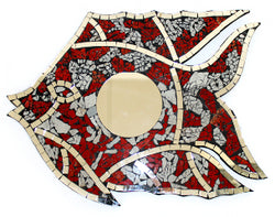 Fish Mirror - Red / White mosaic-animal-mirrors