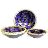 1x Set of Three Rattan Mosaic Bowls - Purple Glow rattan-mosaic-bowl-sets-of-three