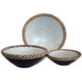 1x Set of Three Rattan Mosaic Bowls - Purple Glow rattan-mosaic-bowl-sets-of-three