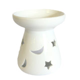 Small Classic White Oil Burner - Moon & Star oil-burners ,classic-white-oil-burners