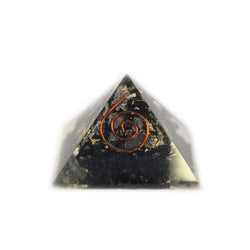 Sm Orgonite Pyramid 25mm Gemchips and Copper antique-style-buddha-heads ,orgonite