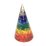 Sm Orgonite Pyramid 25mm Gemchips and Copper antique-style-buddha-heads ,orgonite