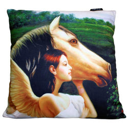 Art Cushion Cover - Angel with Horse art-cushion-covers