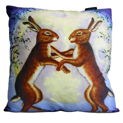 Art Cushion Cover - Night Dancing Hares art-cushion-covers ,easter