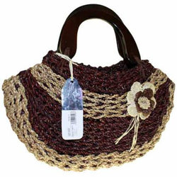 Wood Handle Happy Pandan - Purple pandan-bags