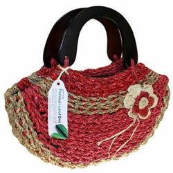 Wood Handle Happy Pandan - Orange mother-s-day ,pandan-bags