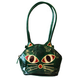 Pussy Cat Bag - green pussy-cat-hand-bags-recycled-leather