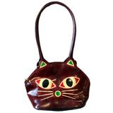 Pussy Cat Bag - green pussy-cat-hand-bags-recycled-leather