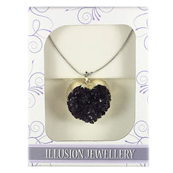 Uruguan Amethyst Heart Pendant mother-s-day ,silver-plated-mineral-pendants