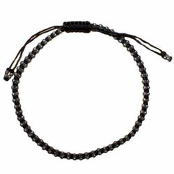 Black Waxed & Silver Ankle Chain D3 silver-ankle-chains