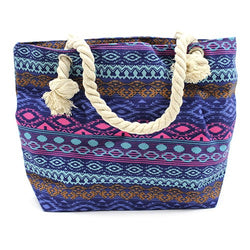 Rope Handle Bag - Bali Blues antique-style-buddha-heads ,classic-rope-handled-bags