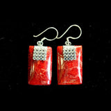 Leaf Drop Coral Earrings silver-coral-earrings