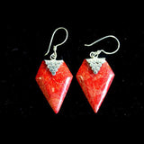Leaf Drop Coral Earrings silver-coral-earrings