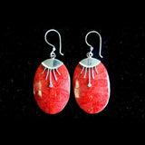 Leaf Drop Coral Earrings silver-coral-earrings