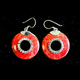 Leaf Drop Coral Earrings silver-coral-earrings